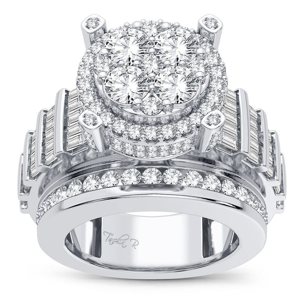 14K White Gold Elegant 3.40Ct Diamond Ring