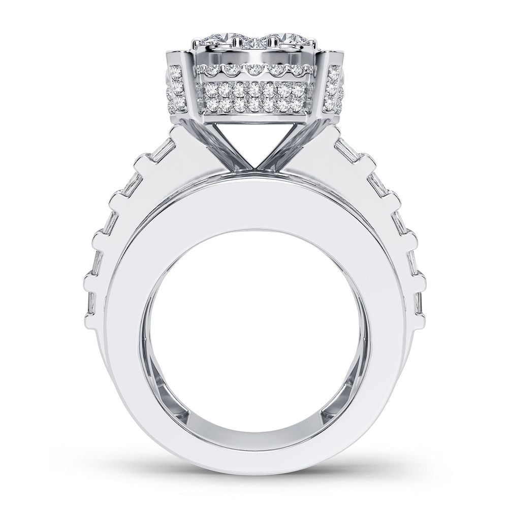 14K White Gold Elegant 3.40Ct Diamond Ring