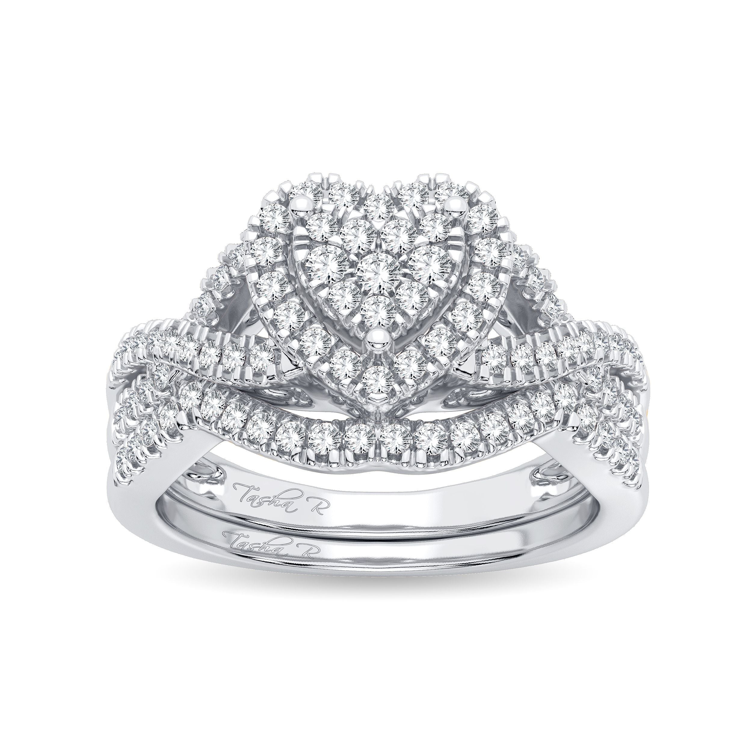 14K White Gold Dazzling 0.50Ct Diamond Bridal Ring