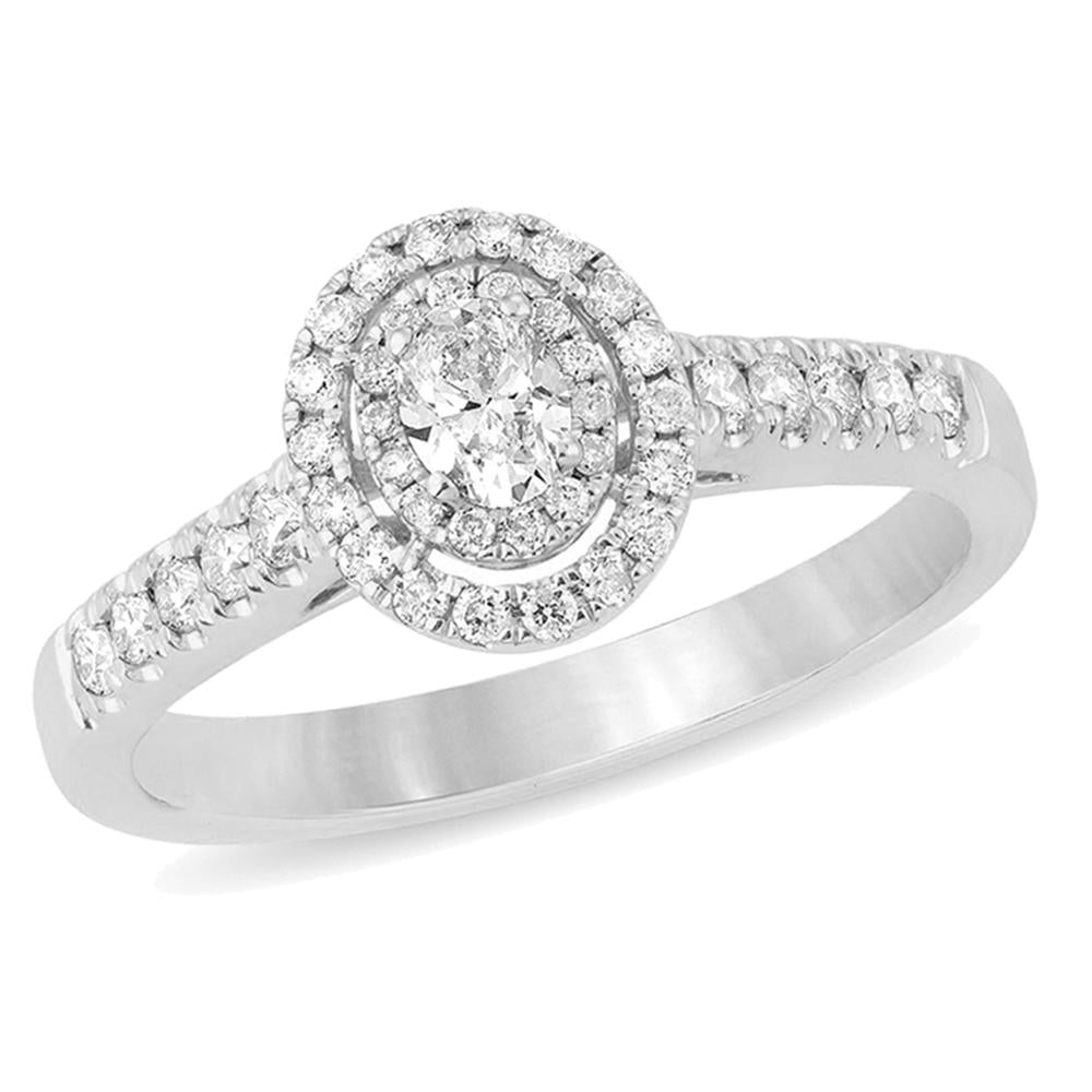 14K White Gold Exquisite 0.50Ct Diamond Ring