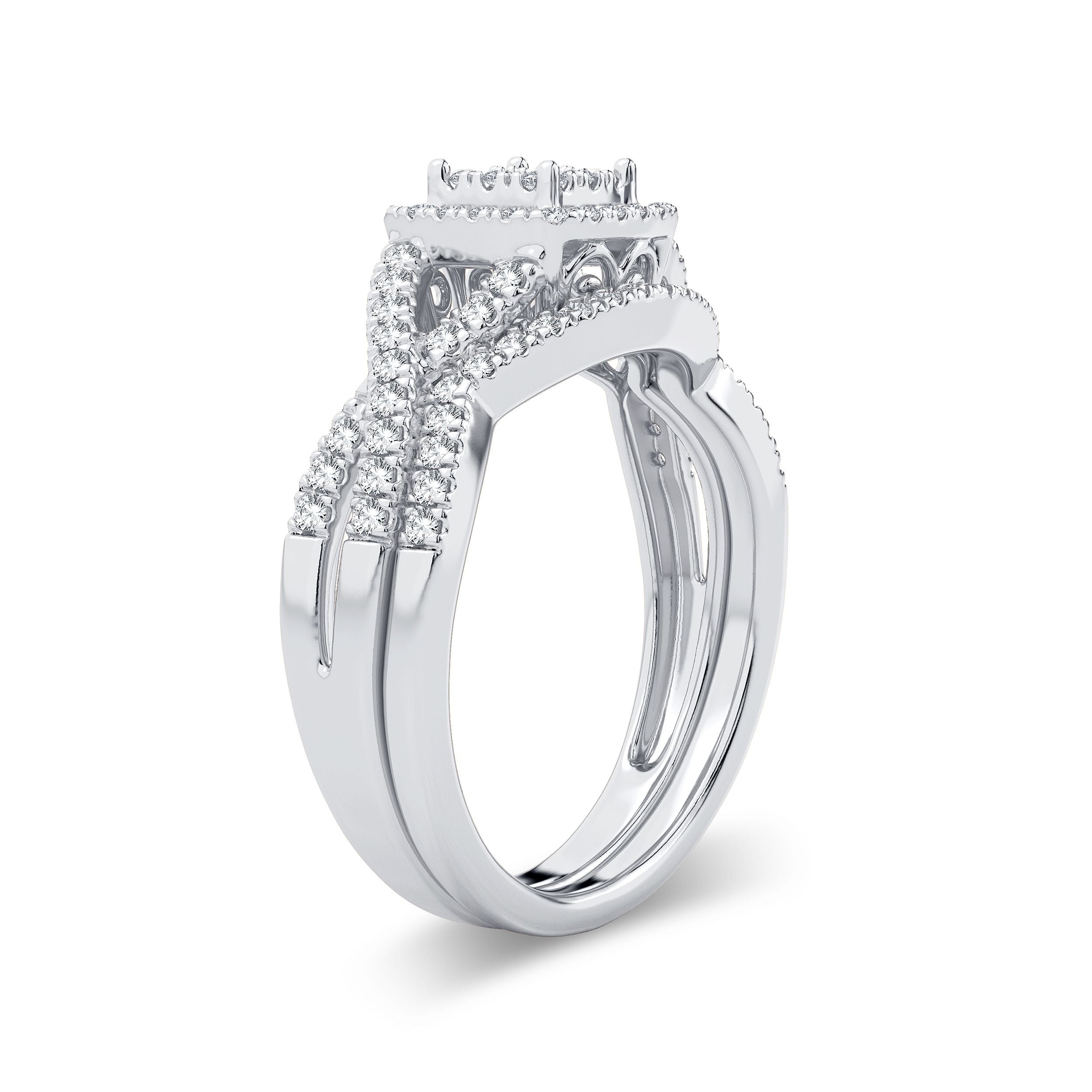 14K White Gold Gorgeous 0.50Ct Diamond Bridal Ring