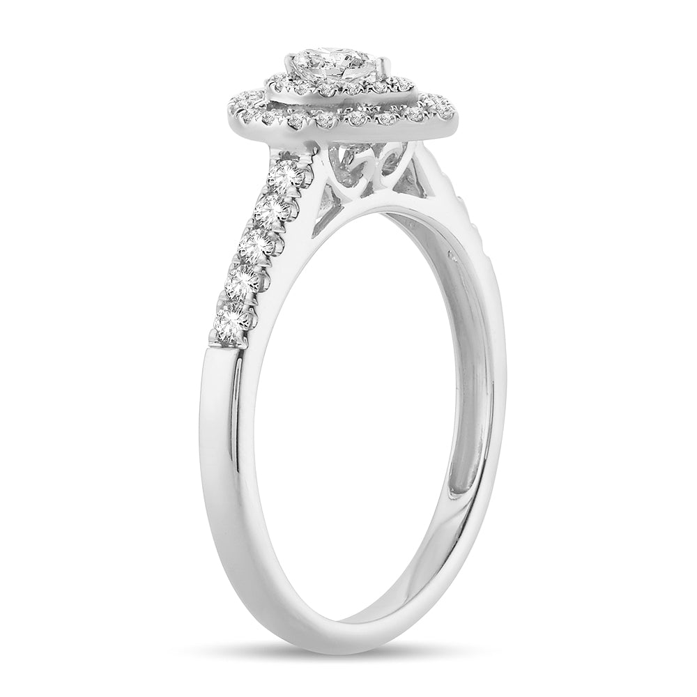 14K White Gold Gorgeous 0.51Ct Diamond Ring