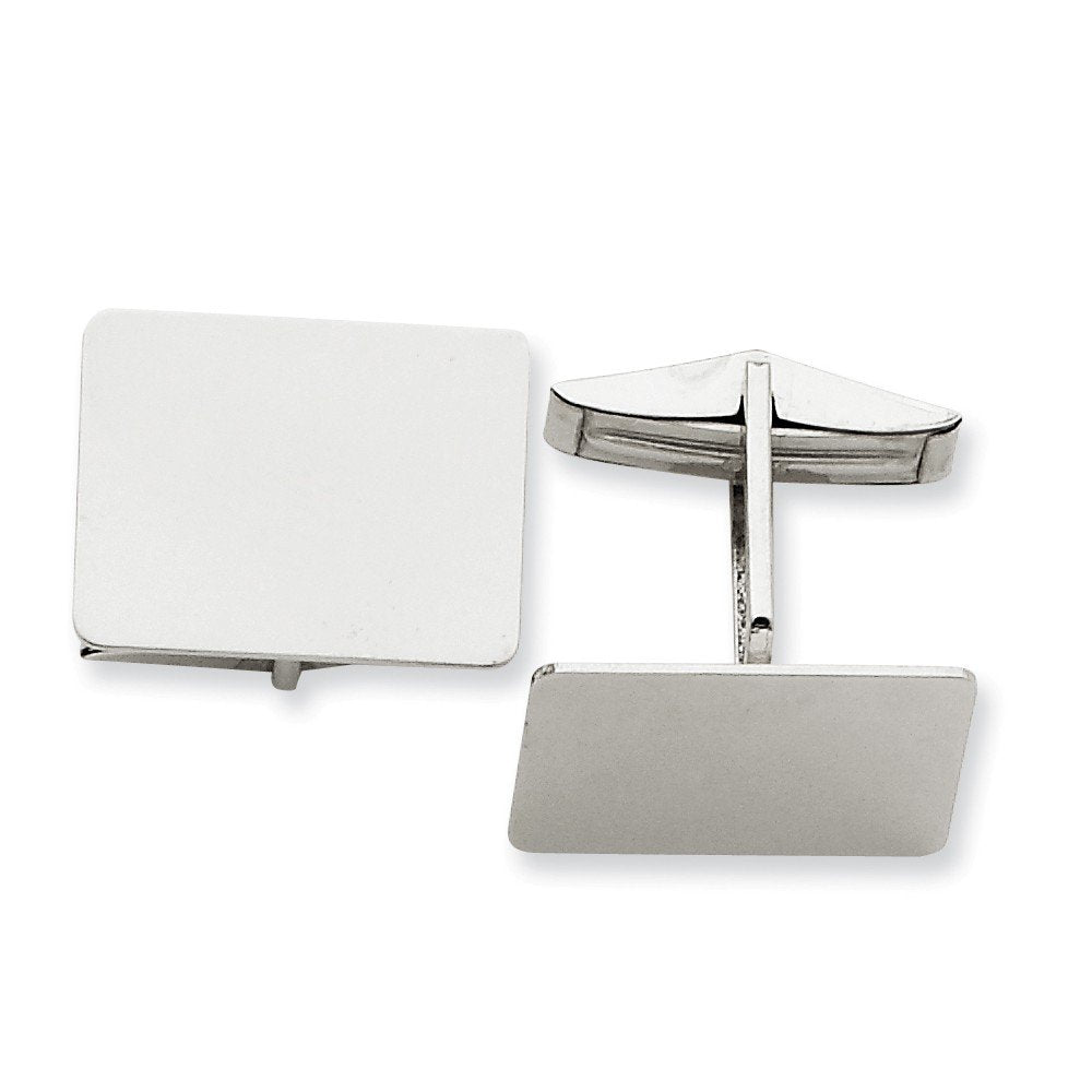 14K WG Men's Rectangular Cuff Links