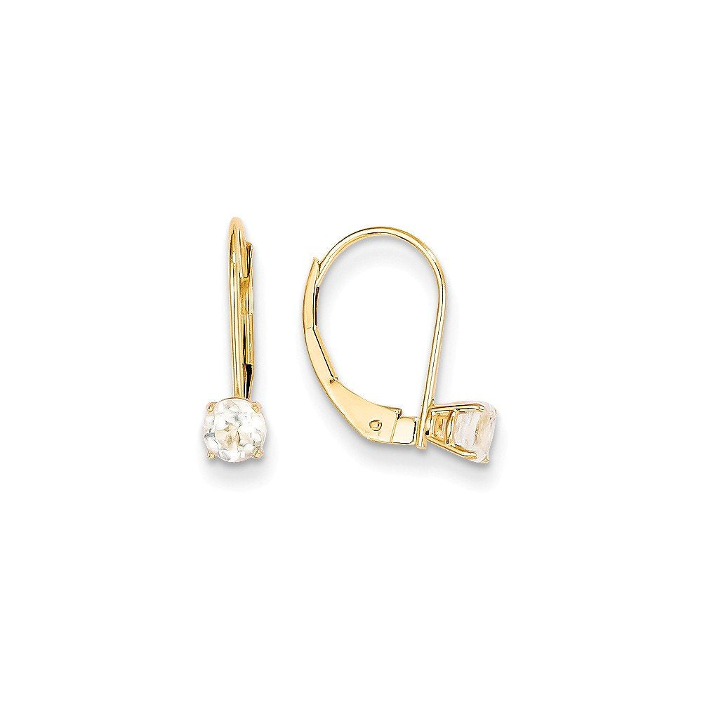 14k White Topaz Earrings - April XBE76