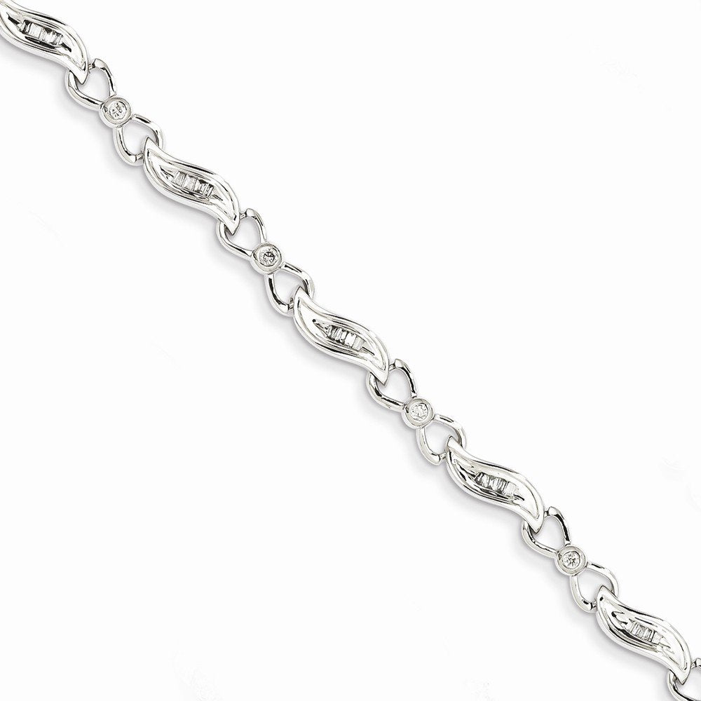 14k White Gold Diamond Fancy Bracelet