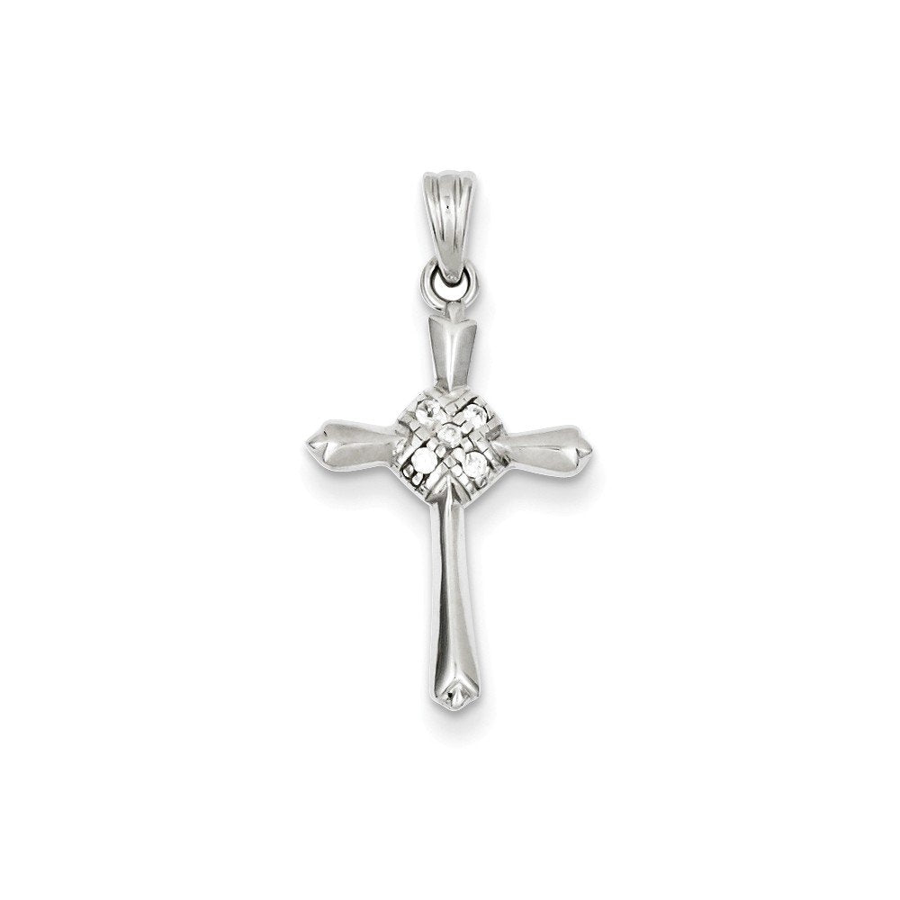 Sterling Silver CZ Celtic Cross Pendant QC5245