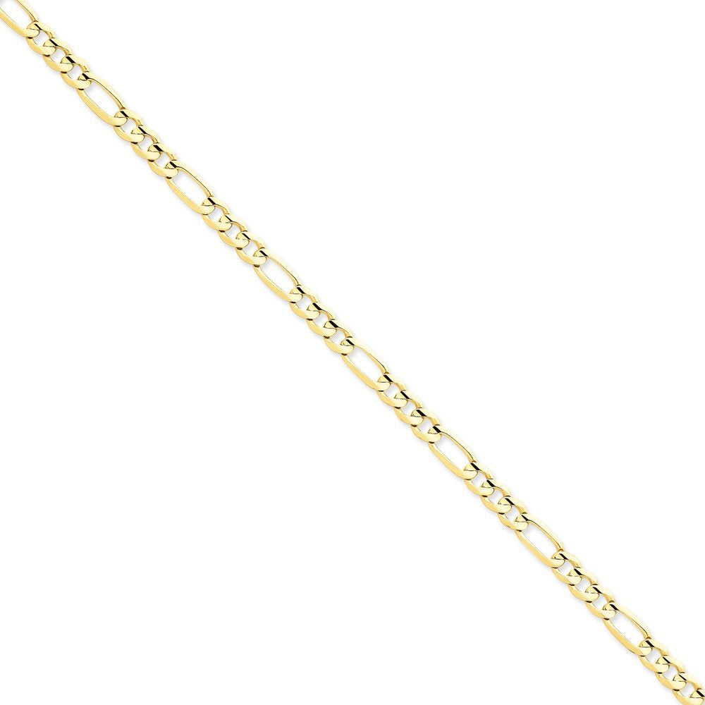 14K 7 inch 5.5mm Concave Open Figaro with Lobster Clasp Bracelet