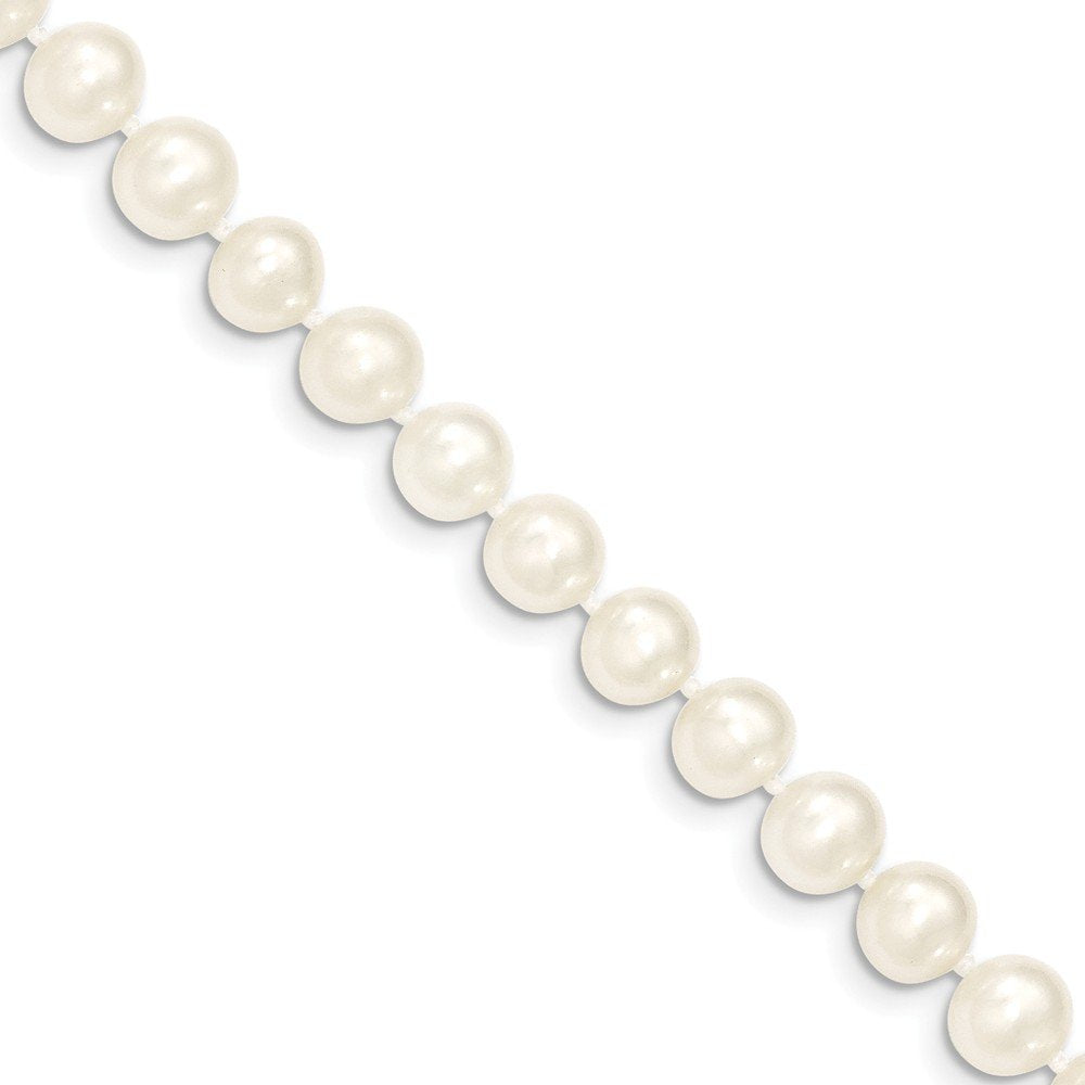 14k 7-8mm White Near Round Freshwater Cultured Pearl Necklace