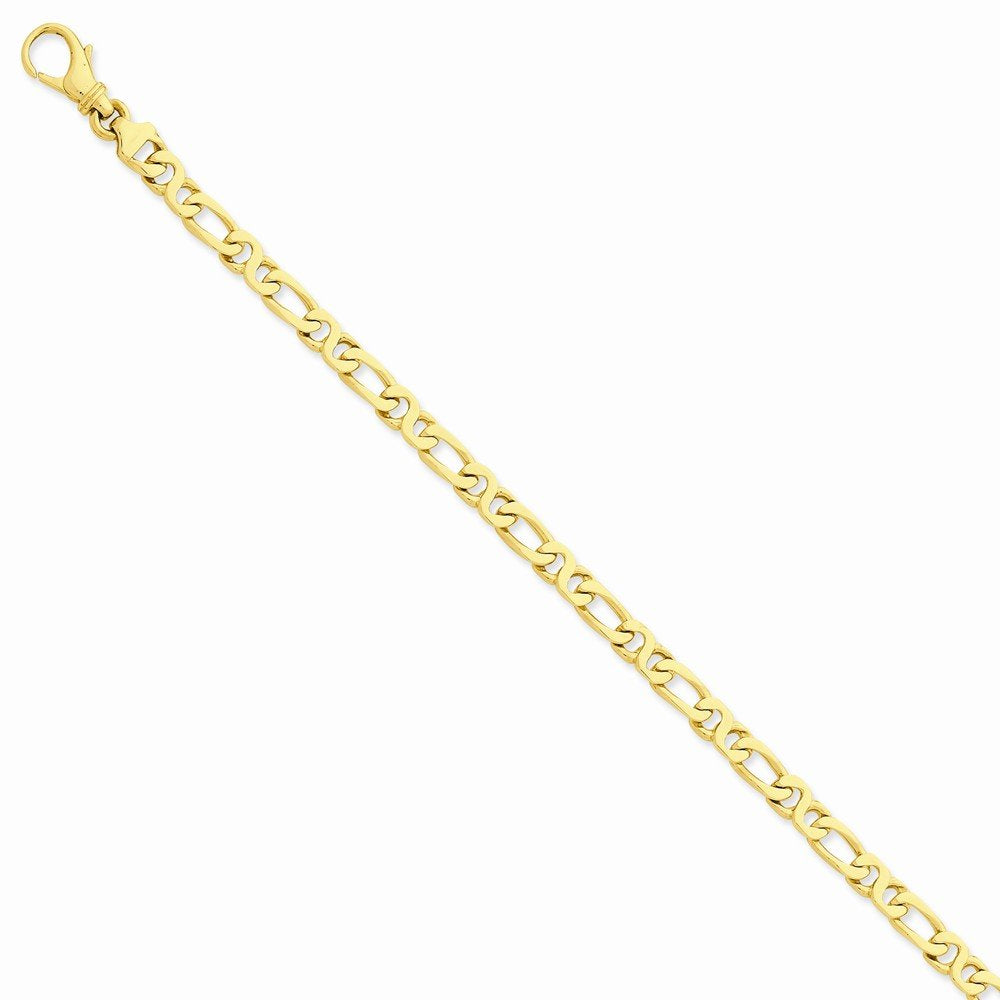 14K 8 inch 4.8mm Hand Polished Fancy Link with Fancy Lobster Clasp Bracelet