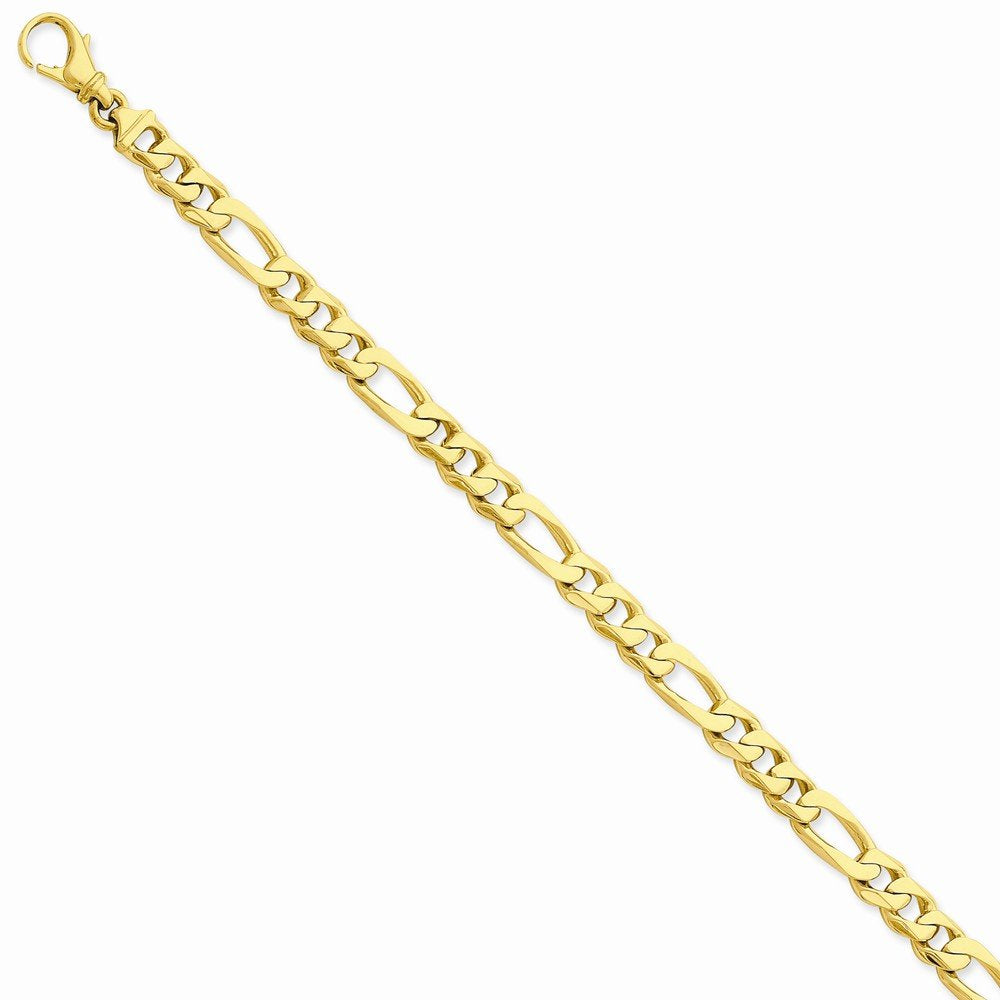 14K 8 inch 6.5mm Hand Polished Fancy Link with Fancy Lobster Clasp Bracelet