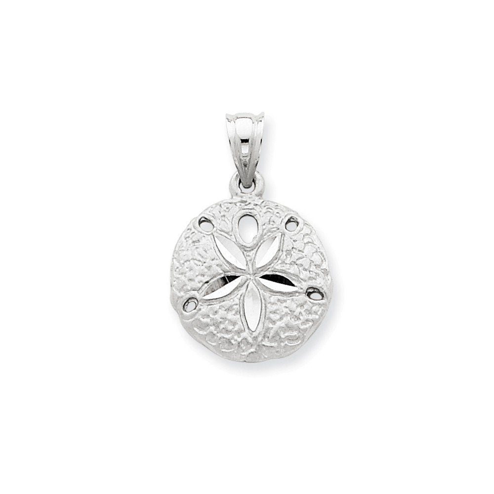 14k White Gold Sanddollar Charm D714