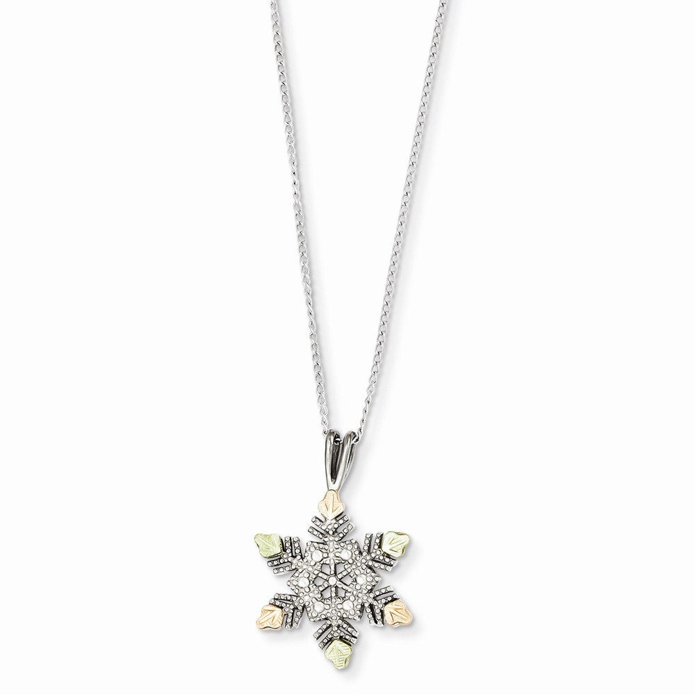 Sterling Silver & 12K Snowflake Necklace QBH185