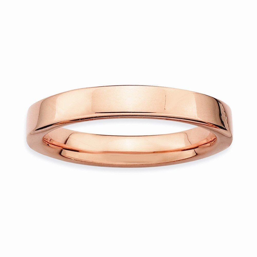 Sterling Silver Stackable Expressions Pink-plated Ring