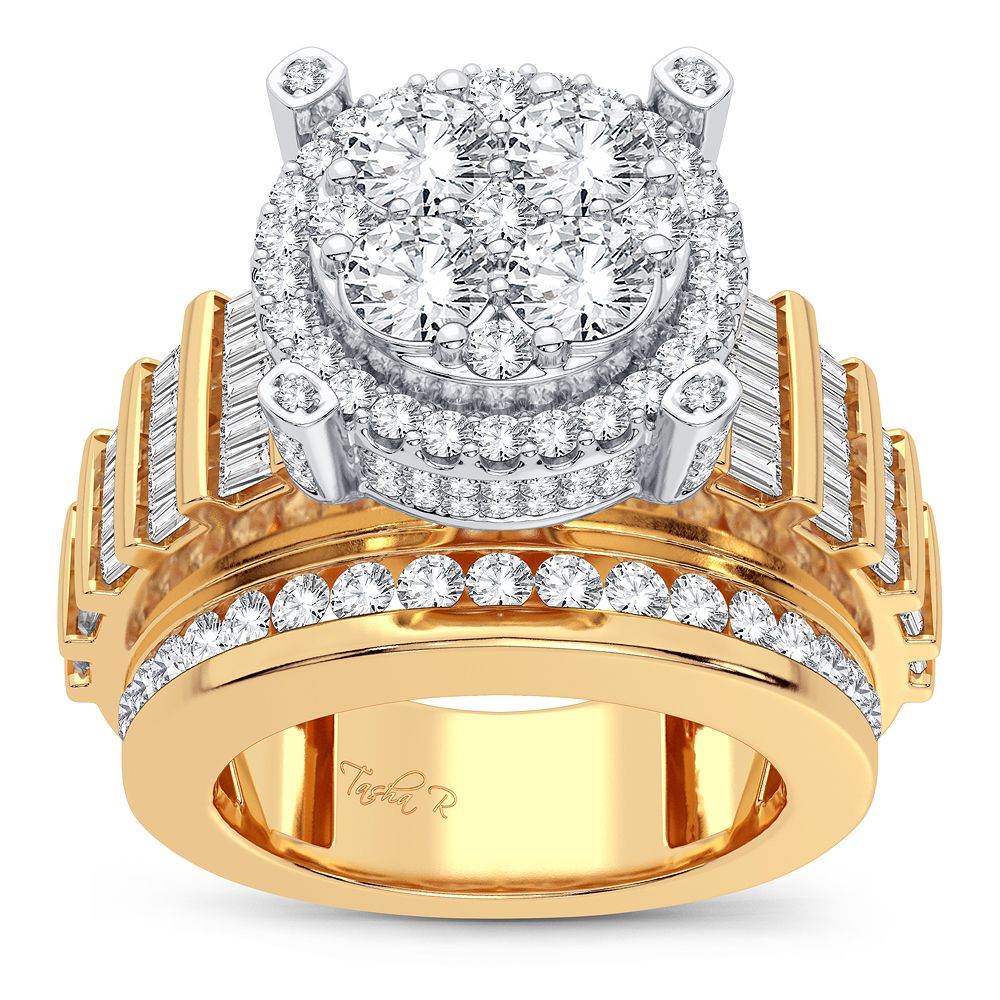 14K Yellow Gold Beautiful 3.40Ct Diamond Ring