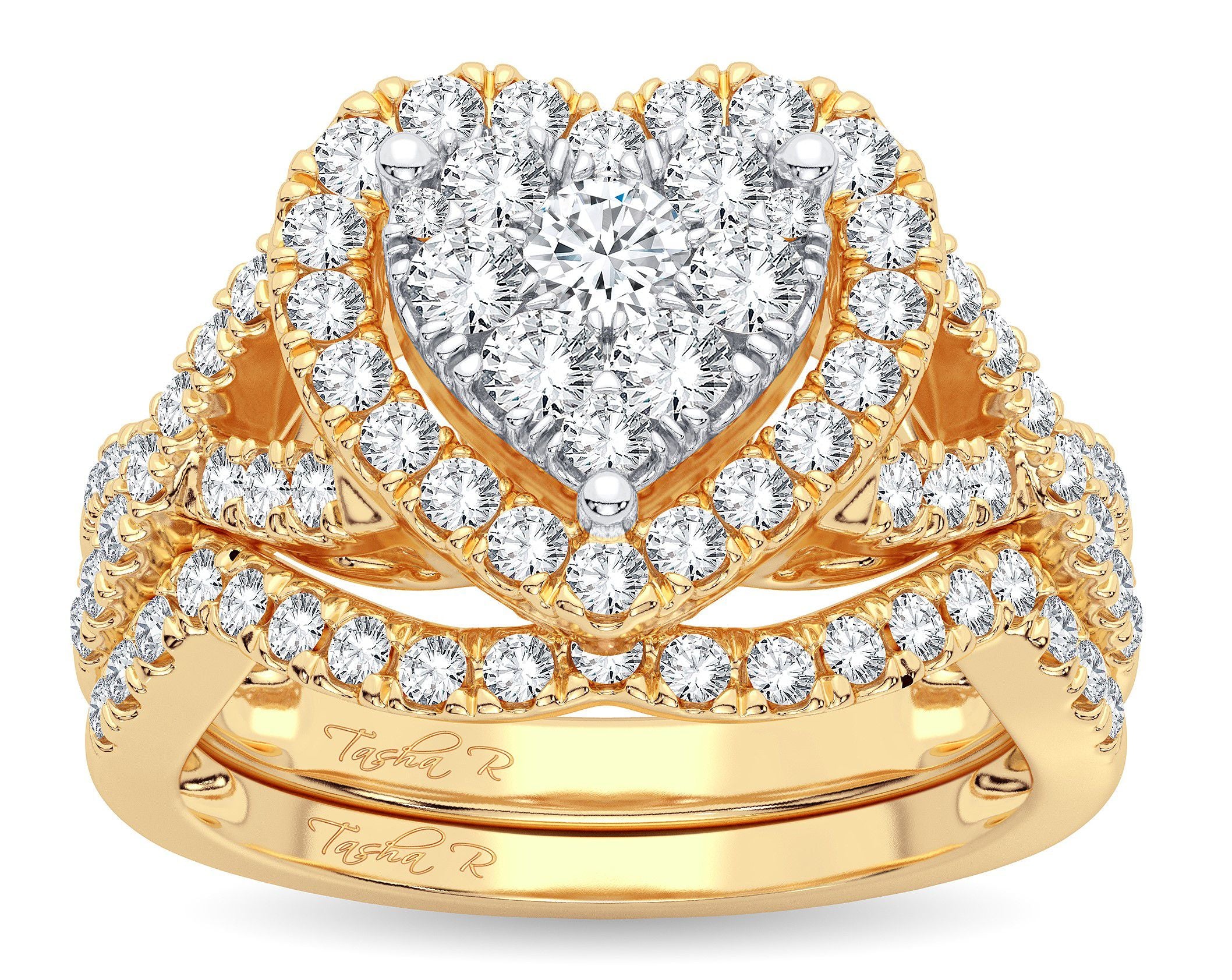 14K Yellow Gold Dazzling 1.00Ct Diamond Bridal Ring