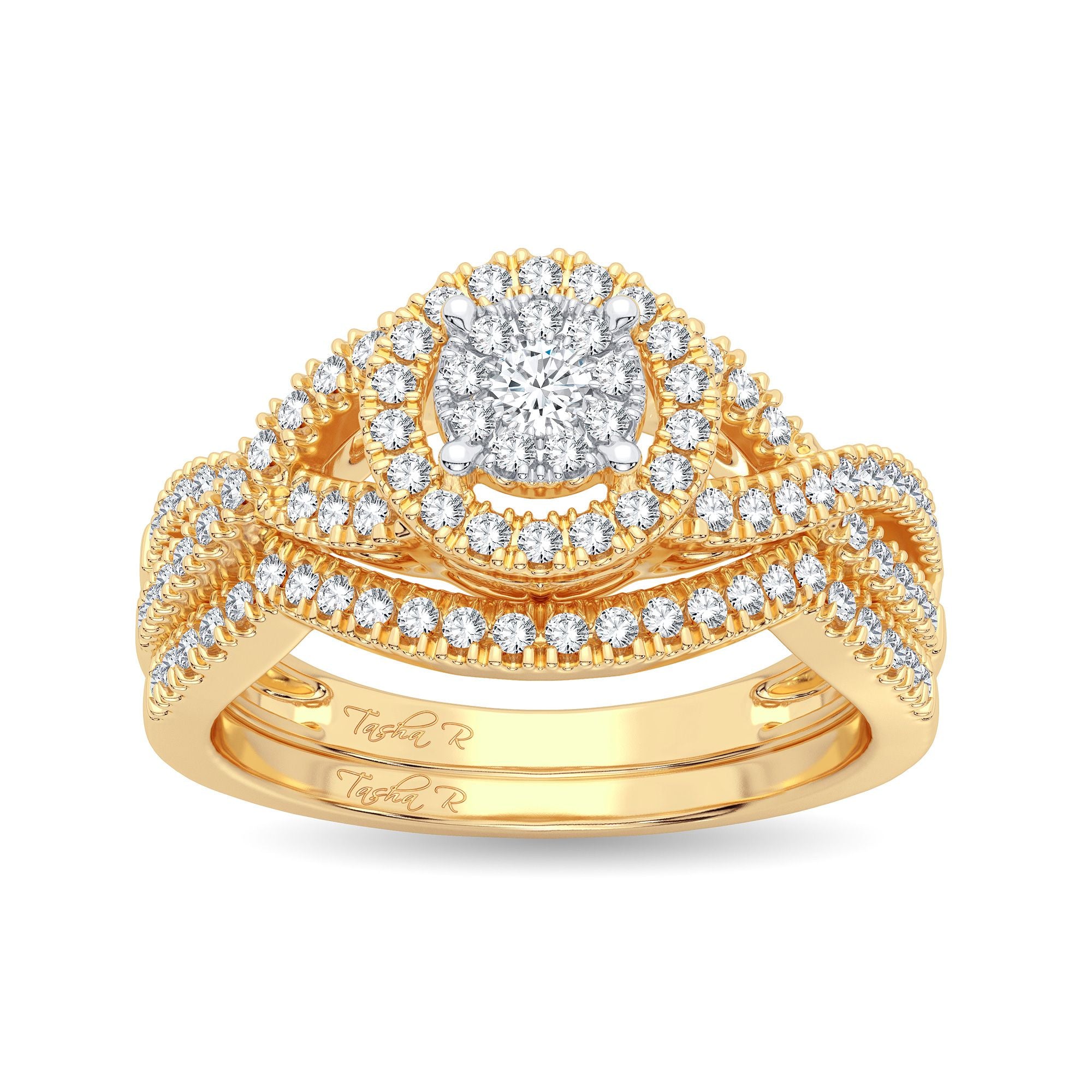 14K Yellow Gold Beautiful 0.50Ct Diamond Bridal Ring