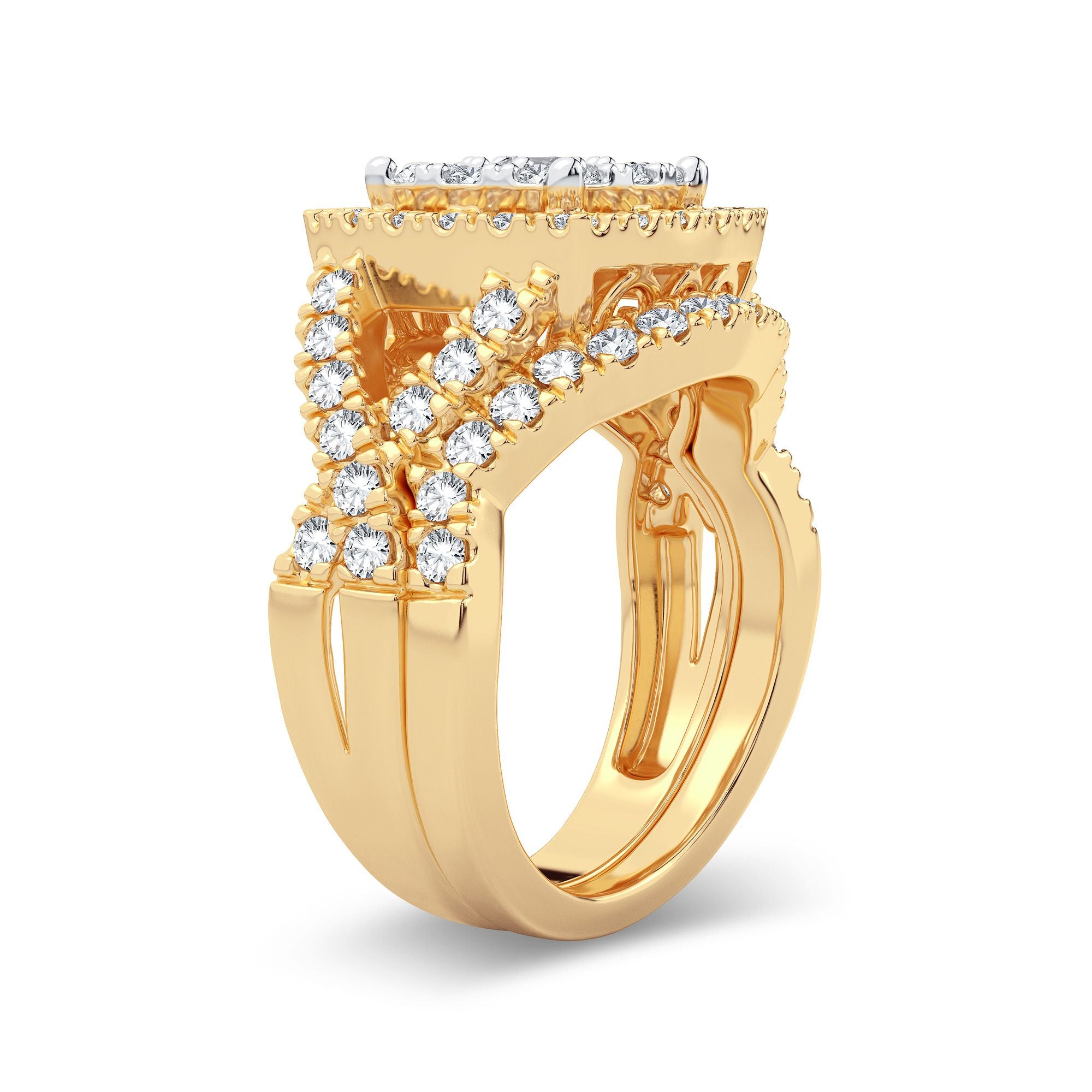 14K Yellow Gold Elegant 2.00Ct Diamond Bridal Ring