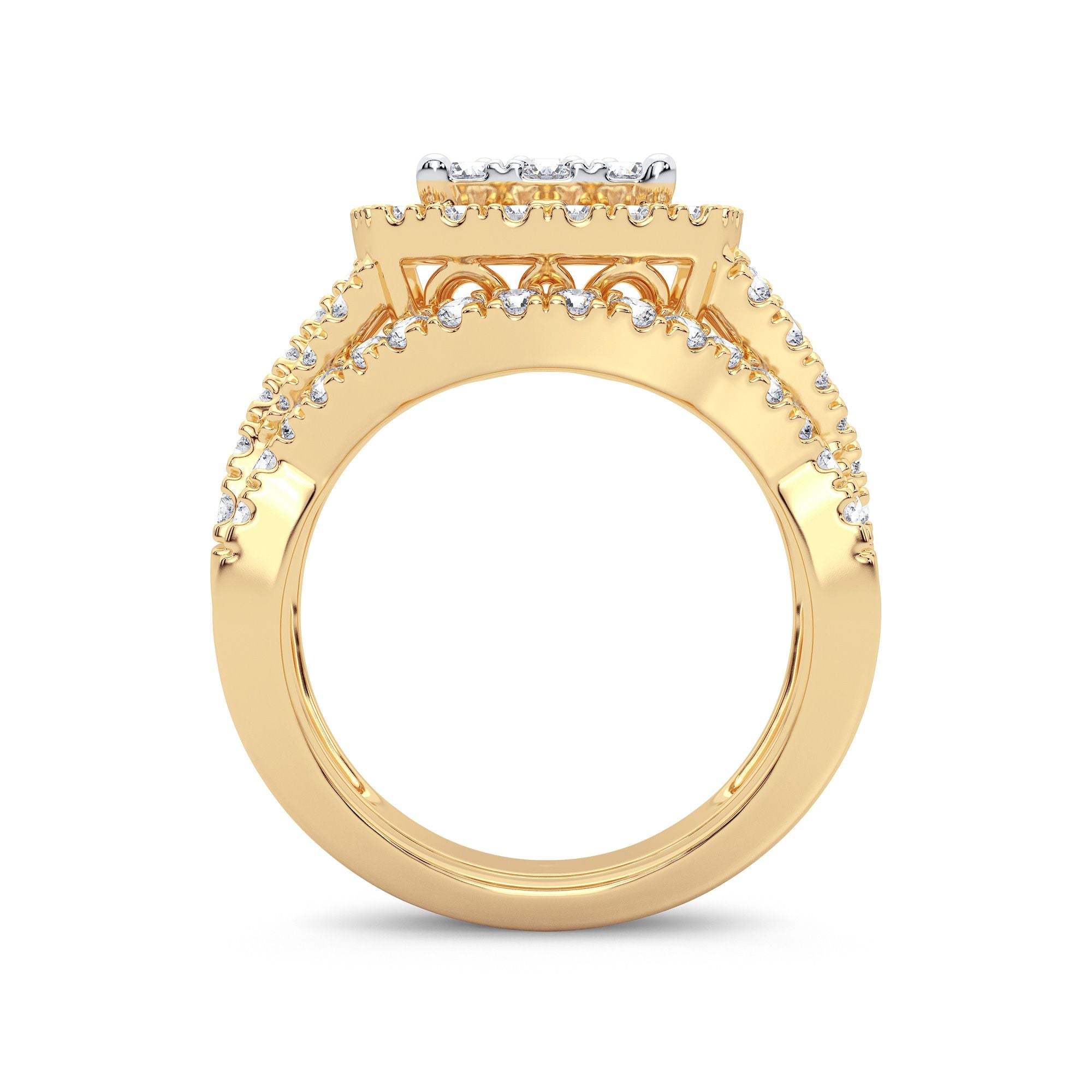 14K Yellow Gold Elegant 2.00Ct Diamond Bridal Ring