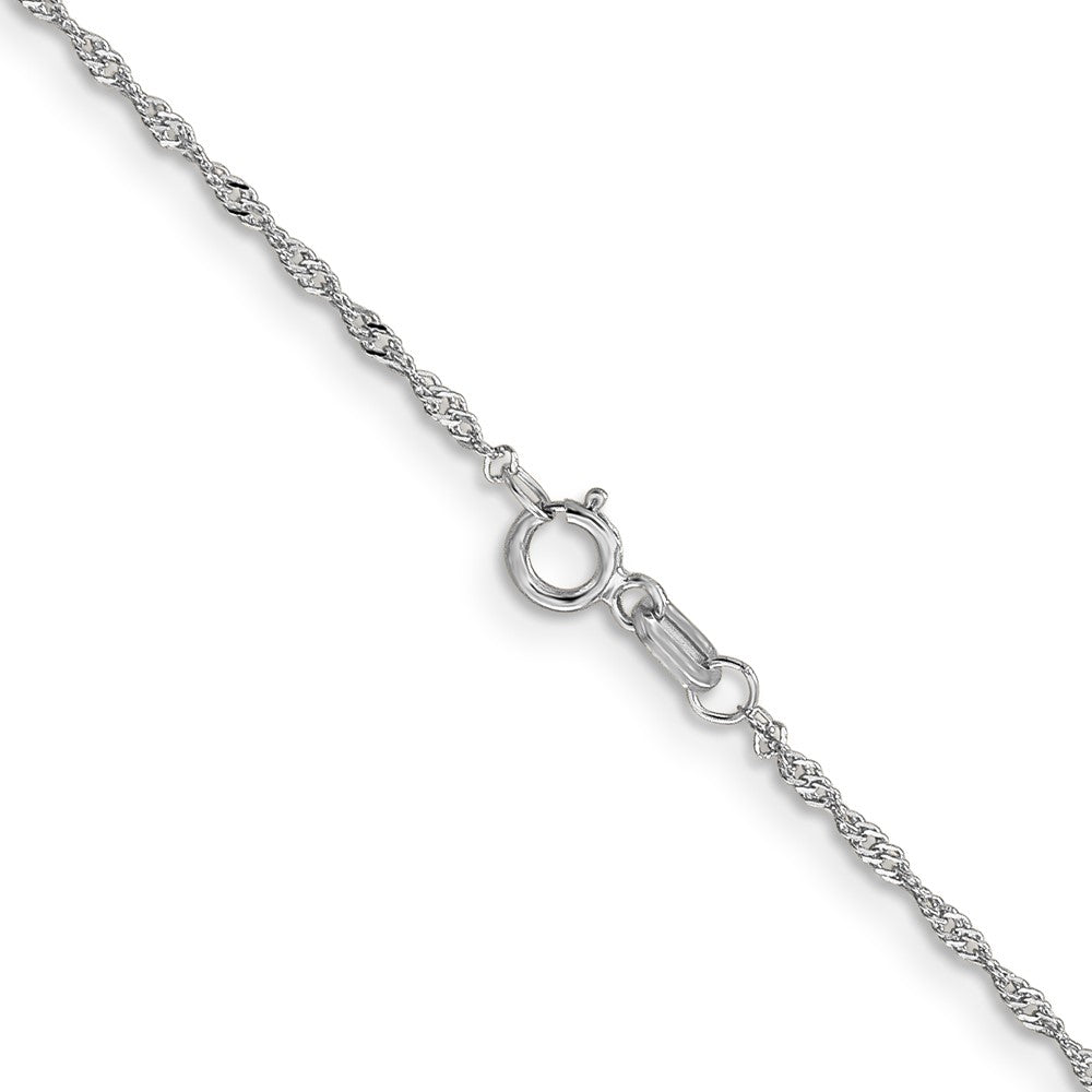 10K White Gold 1mm Singapore Chain