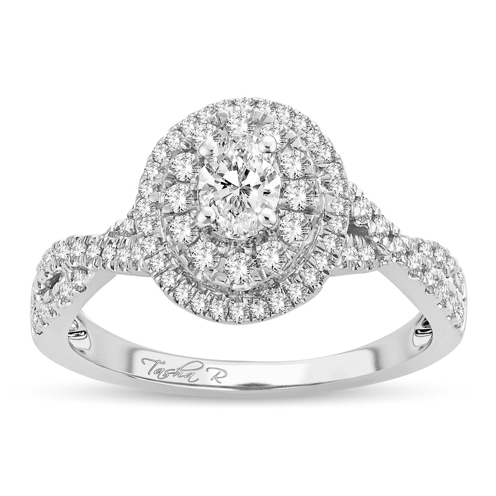 14K White Gold Beautiful 0.75Ct Engagement Ring