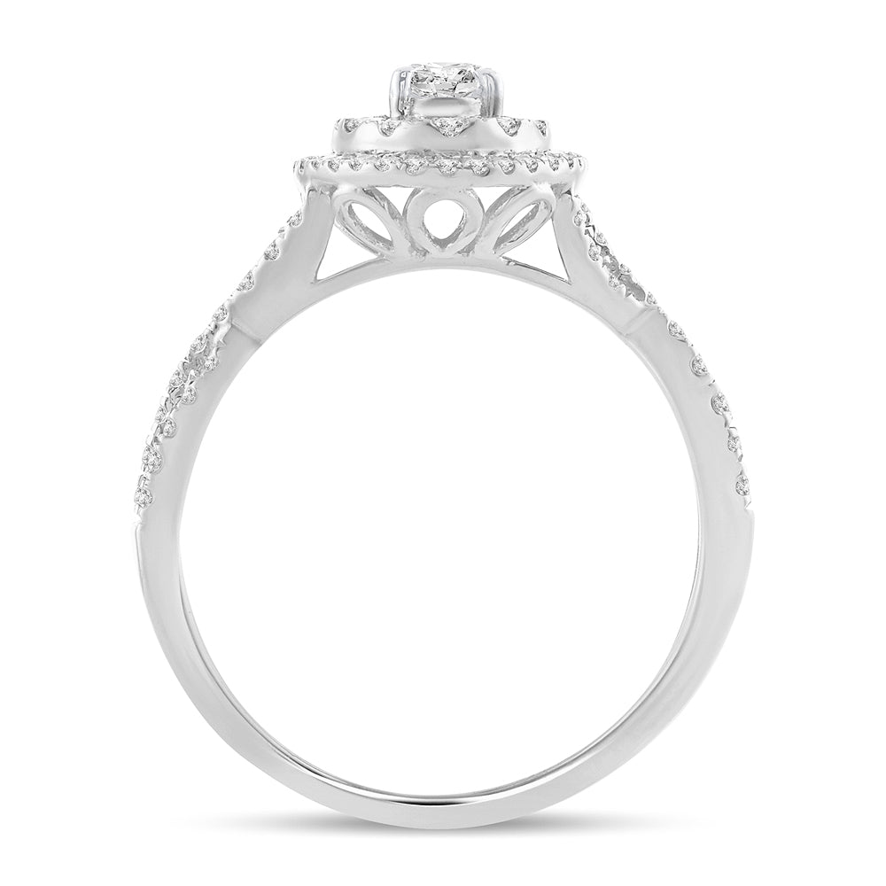 14K White Gold Beautiful 0.75Ct Engagement Ring