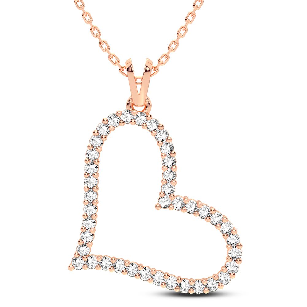 14K Rose Gold Elegant 0.50Ct Diamond Pendant