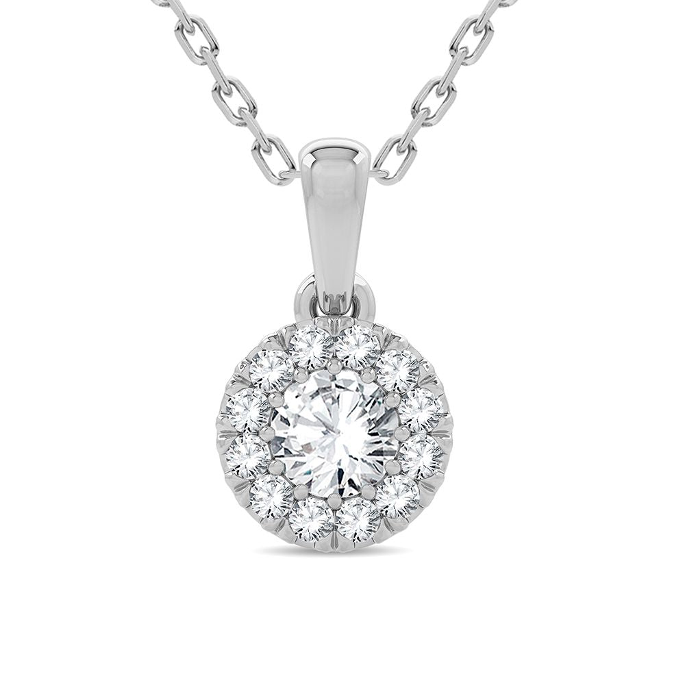 14K White Gold Magnifcnet 0.33Ct Diamond Pendant