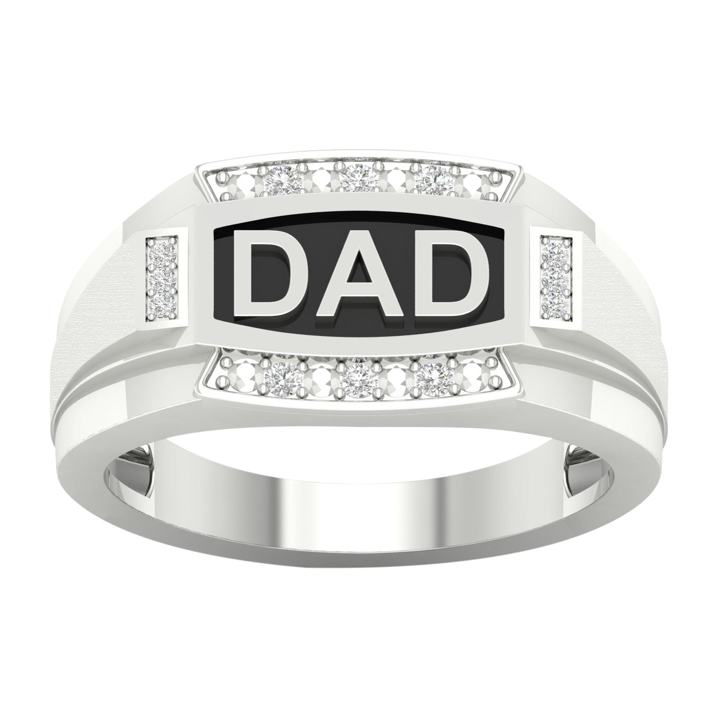 10K White Gold Gorgeous 0.06Ct Diamond Mens Band