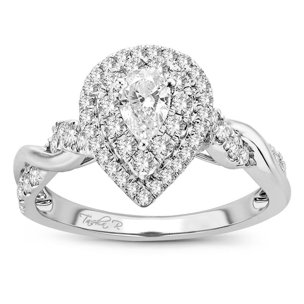 14K White Gold Magnifcnet 1.00Ct Engagement Ring