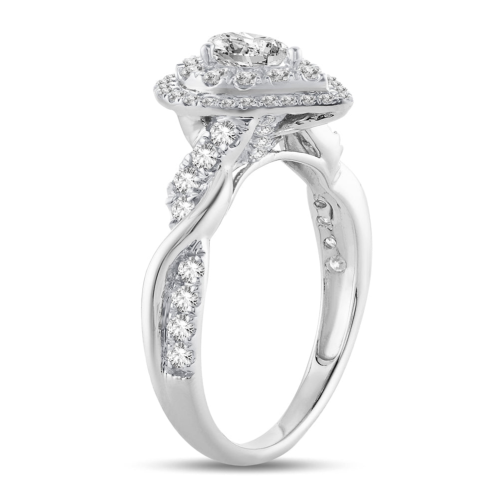 14K White Gold Magnifcnet 1.00Ct Engagement Ring