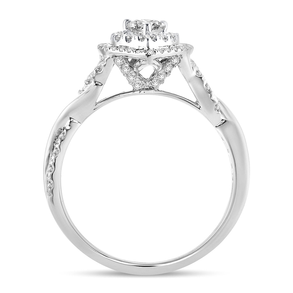 14K White Gold Magnifcnet 1.00Ct Engagement Ring