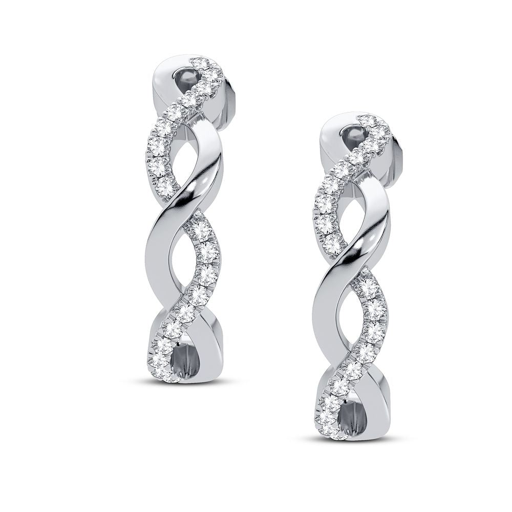 14K White Gold Magnifcnet 0.10Ct Diamond Earring