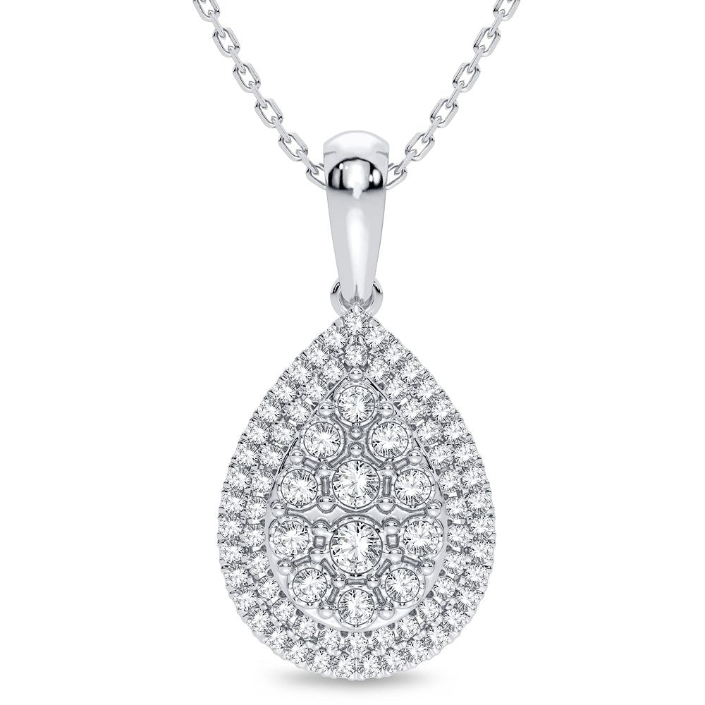 14K White Gold Exquisite 0.25Ct Diamond Pendant