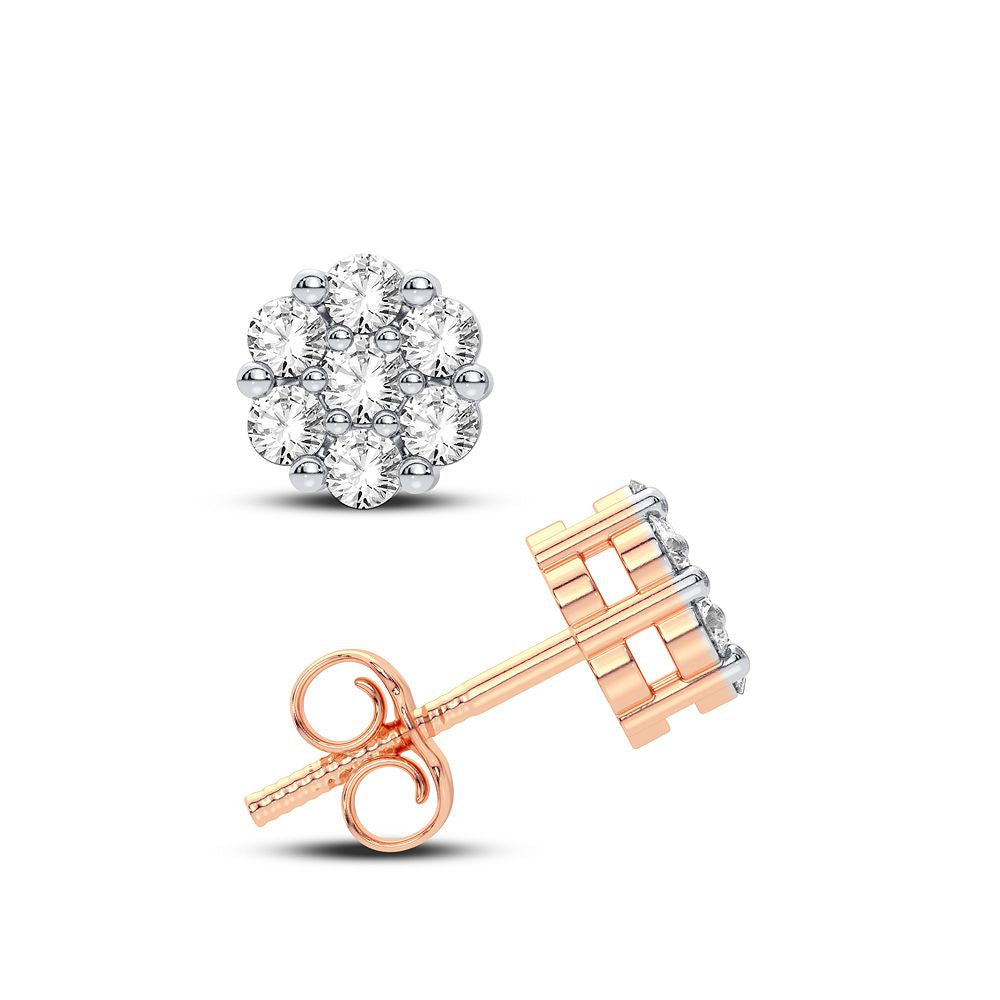 14K Rose Gold Dazzling 0.14Ct Diamond Earring