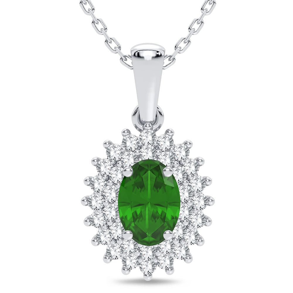 14K White Gold Dazzling 0.25Ct Diamond Pendant