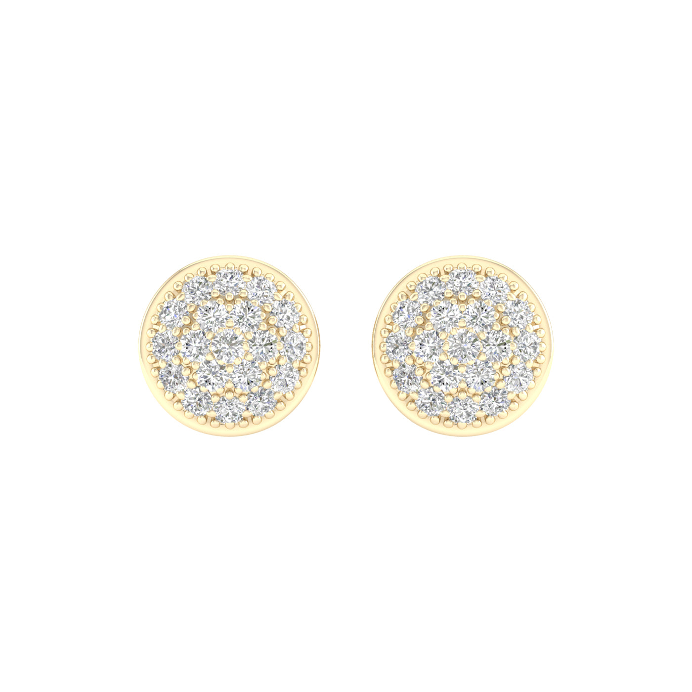 10K Yellow Gold Elegant 0.10Ct Diamond Earring