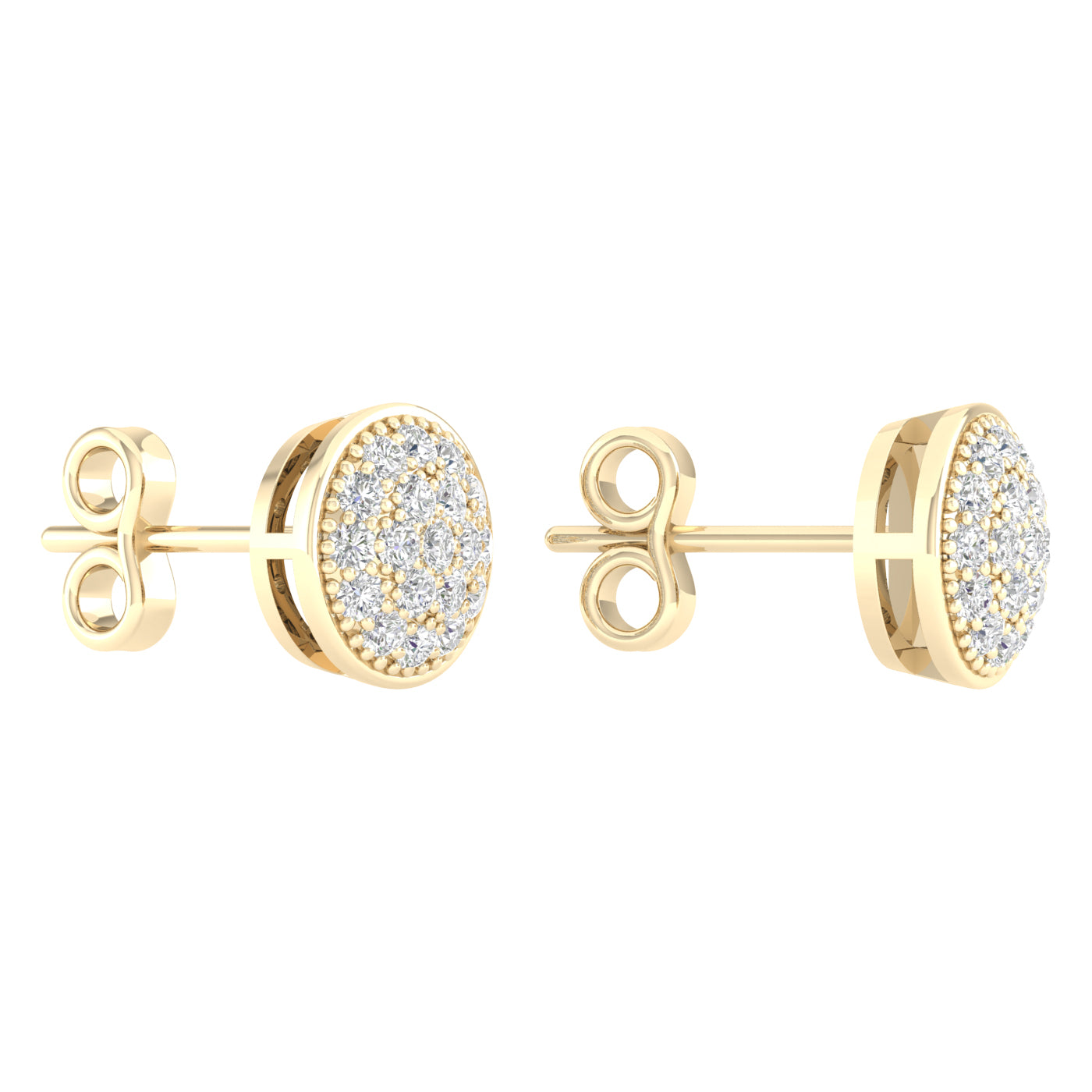 10K Yellow Gold Elegant 0.10Ct Diamond Earring