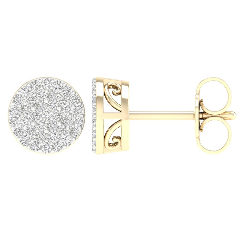 10K Yellow Gold Magnifcnet 0.25Ct Diamond Earring