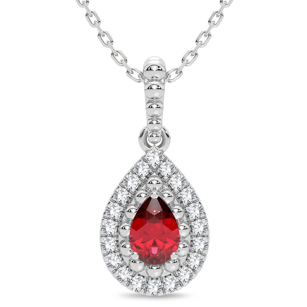 14K White Gold Elegant 0.10Ct Diamond Pendant