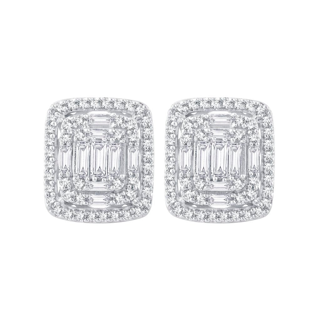 14K White Gold Elegant 0.75Ct Diamond Earring