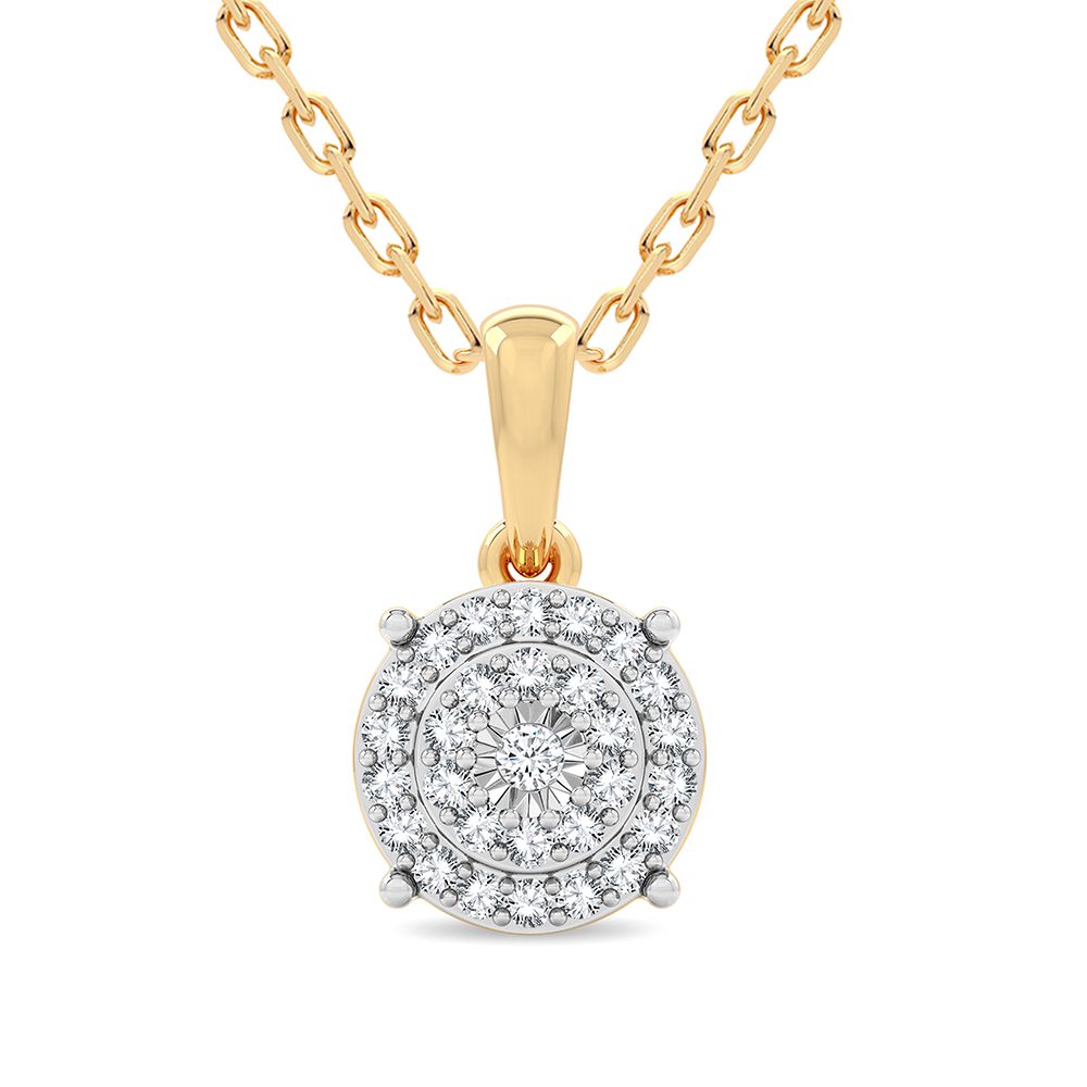 14K Yellow Gold Beautiful 0.20Ct Diamond Pendant