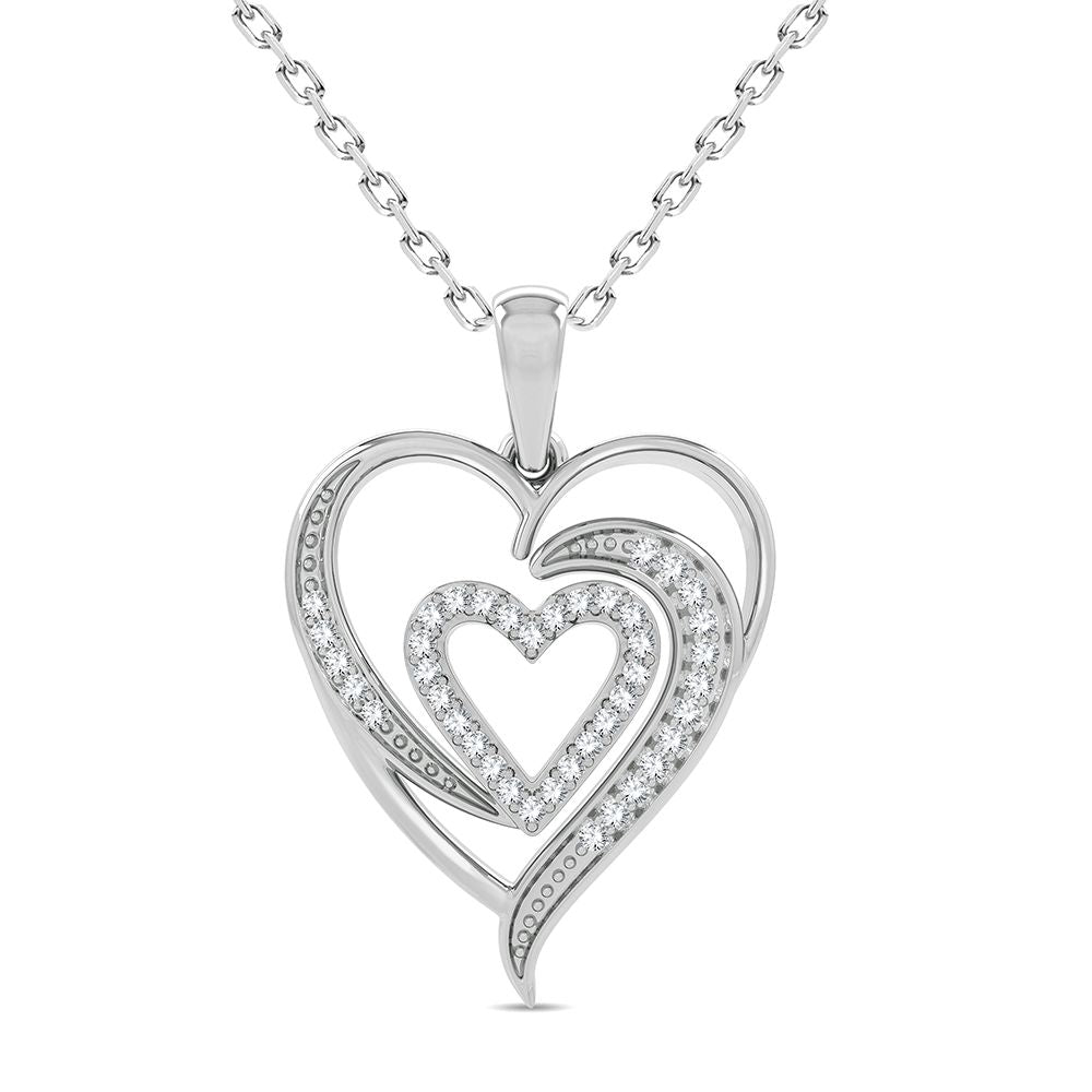 10K White Gold Beautiful 0.20Ct Diamond Pendant