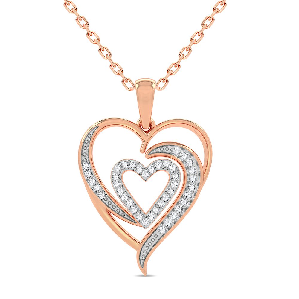 10K Rose Gold Magnifcnet 0.20Ct Diamond Pendant