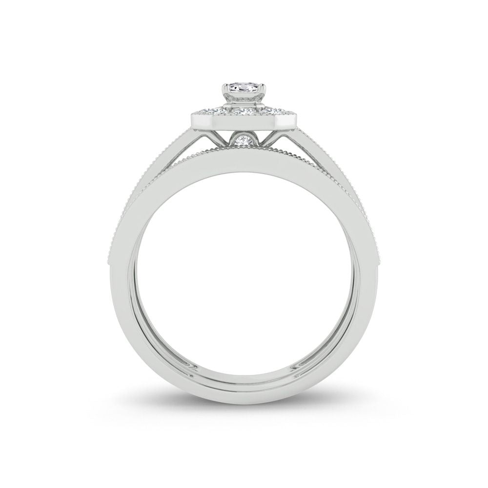 14K White Gold 0.68Ct Diamond Bridal Ring