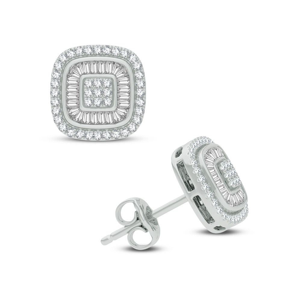 14K White Gold 0.50Ct Diamond Earring