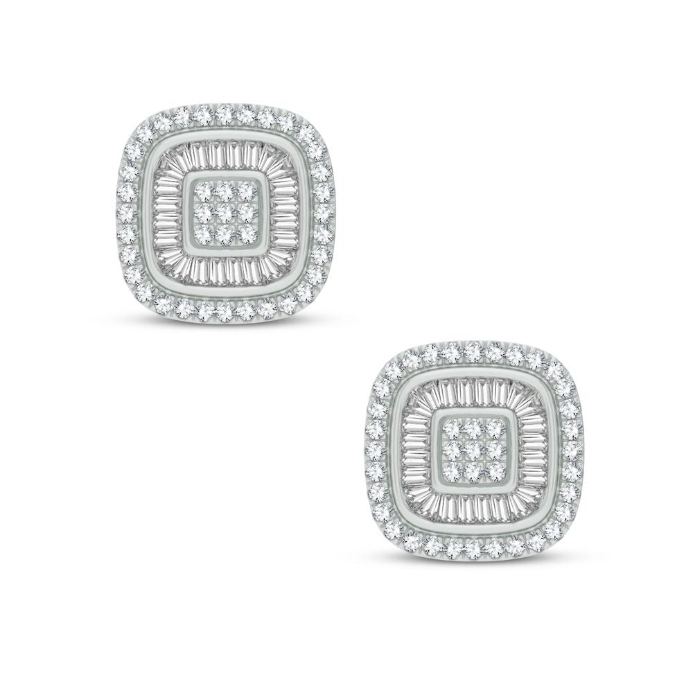 14K White Gold 0.50Ct Diamond Earring