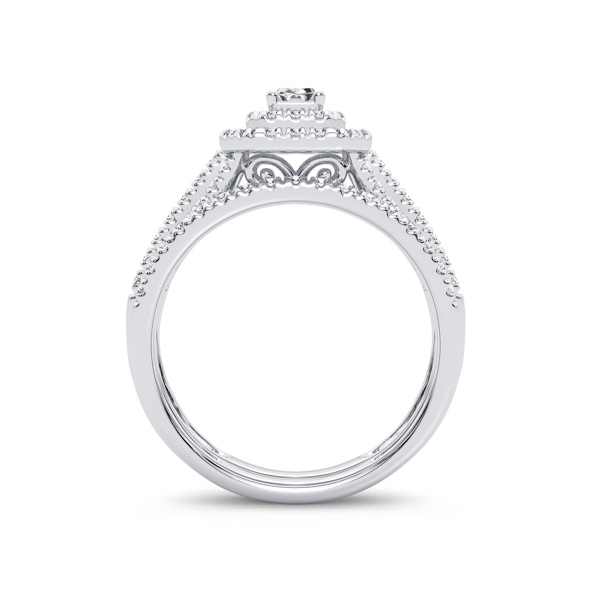 14K White Gold Beautiful 1.00Ct Diamond Bridal Ring