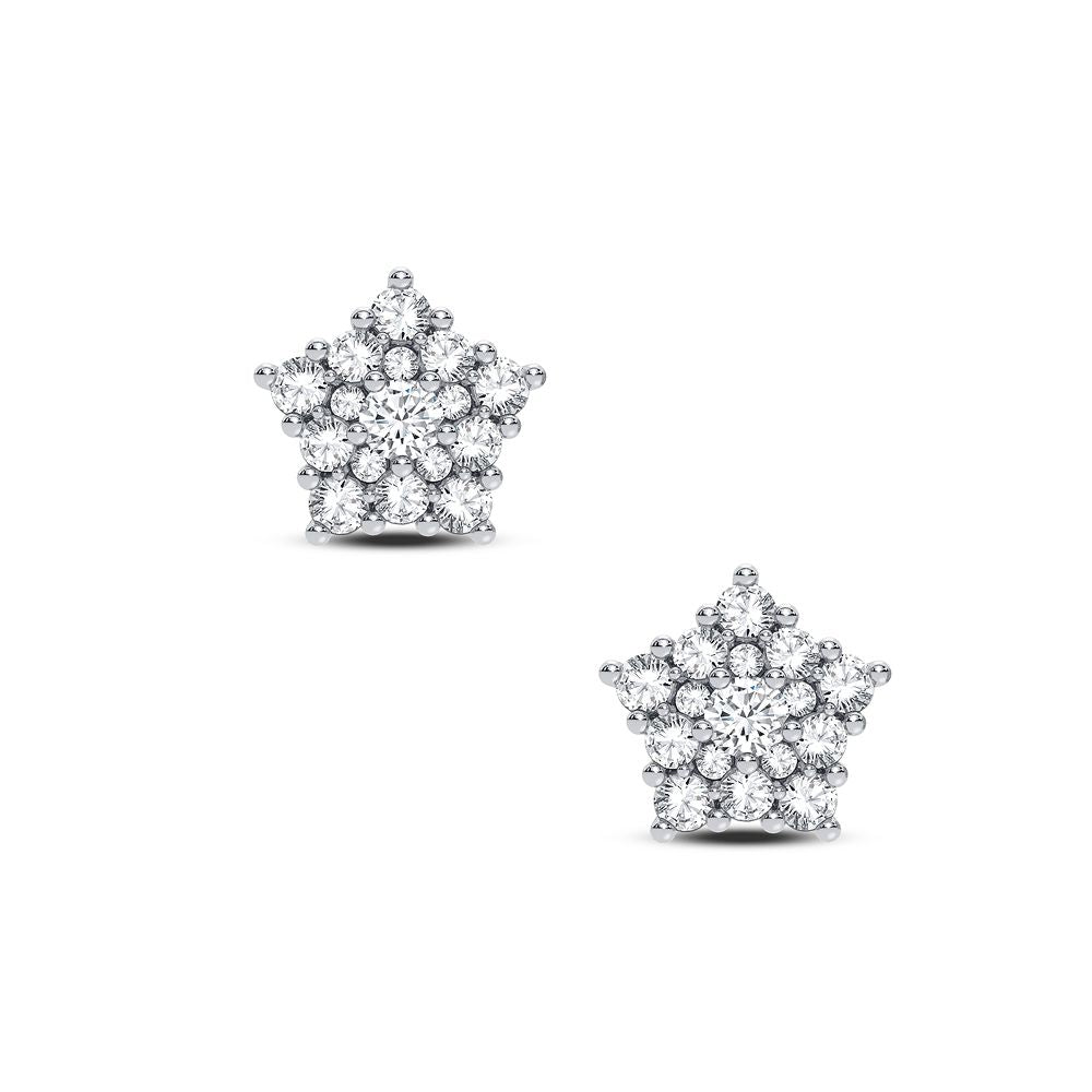 14K White Gold Gorgeous 0.25Ct Diamond Earring