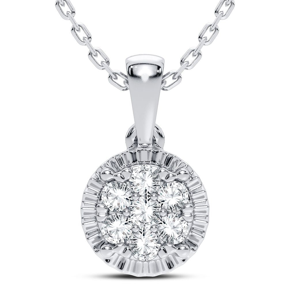 14K White Gold Beautiful 0.14Ct Diamond Pendant