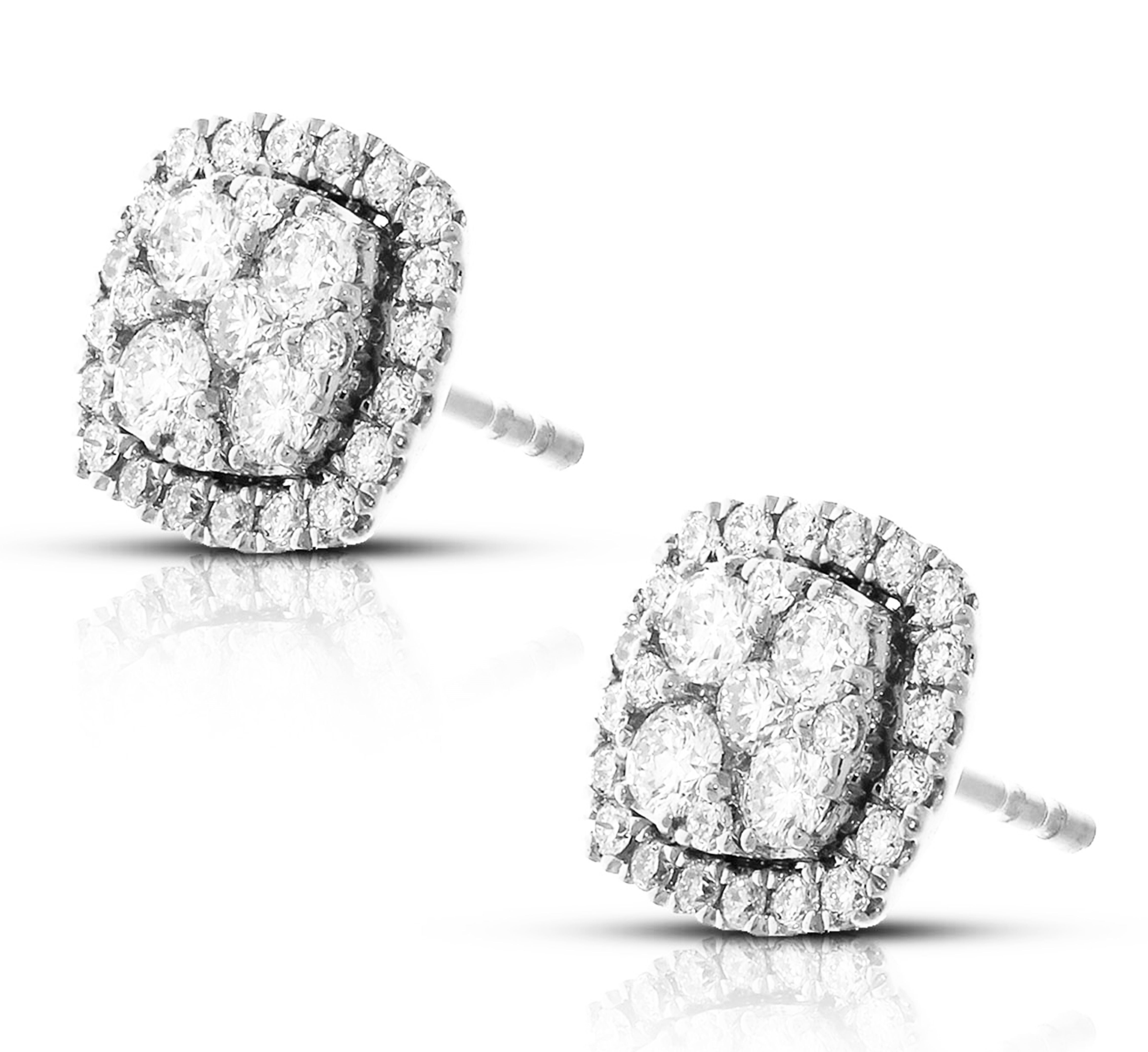 14K White Gold Elegant 0.69Ct Diamond Earring